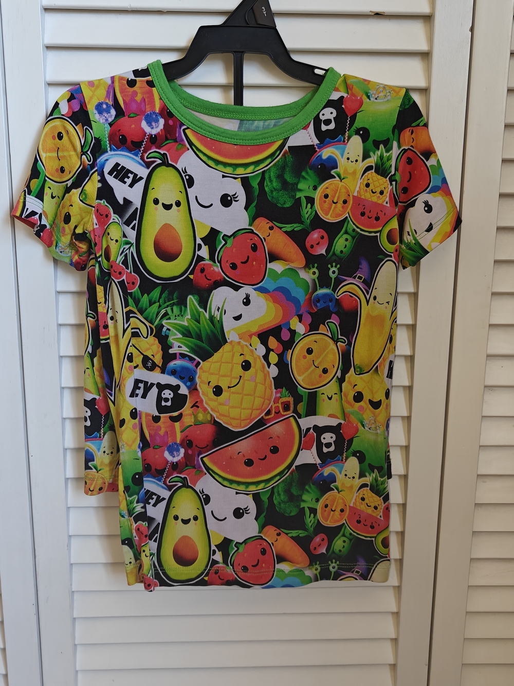 Sugar Swan Hey Bear Dancing Fruits Bamboo Pajama Shorts Set 4T